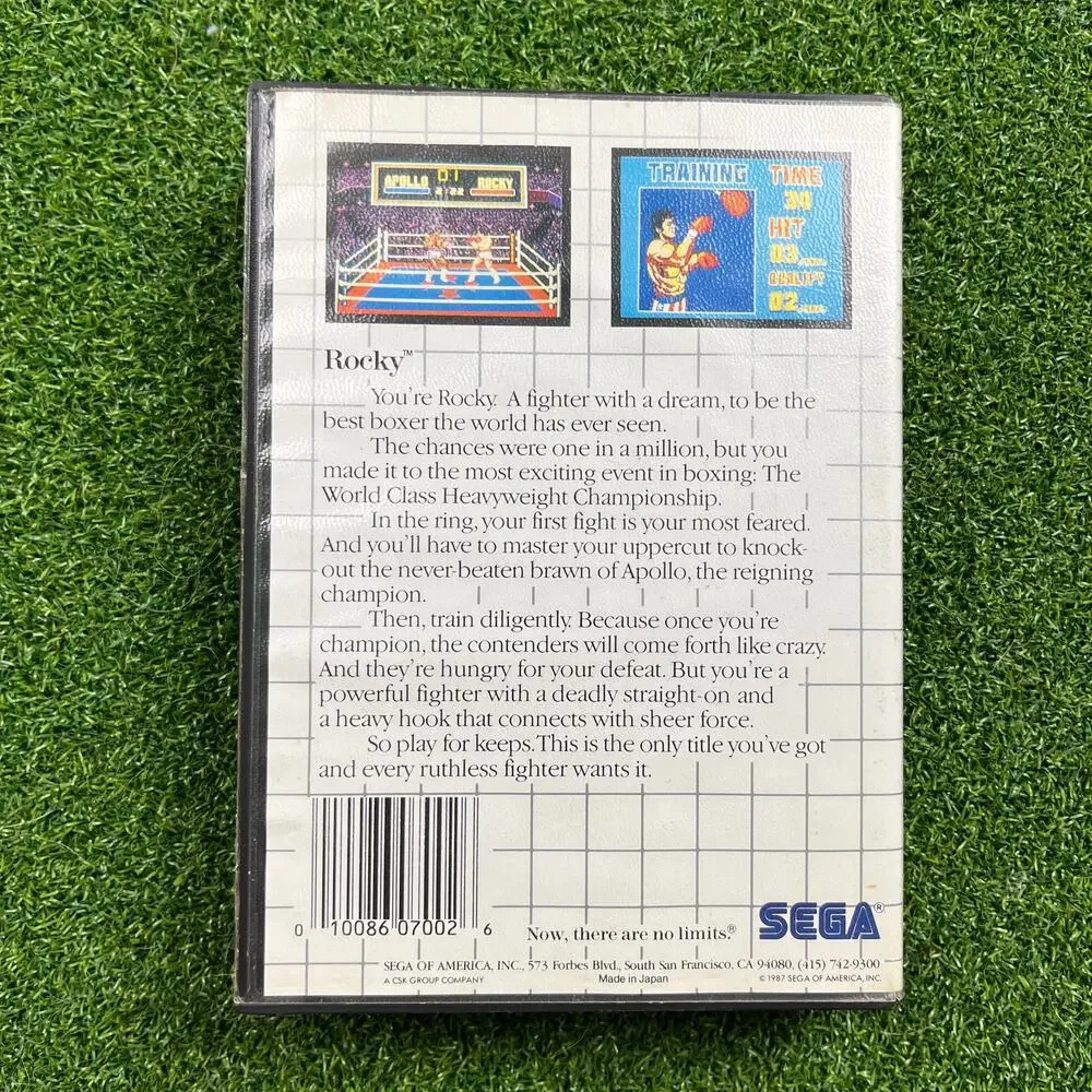 Rocky Sega Master System Game Manual And Case